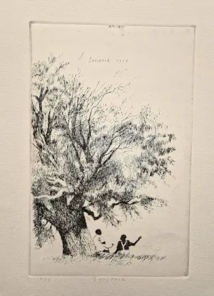 Herman Berserik - 1994 - droge naald Ets "het gesprek" - zeer kleine oplage (15) potloodgesigneerd kopen? Bied vanaf 46!