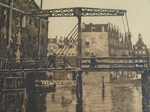 Willem Witsen - Ingelijste ets , Uilenburg I, Amsterdam – 1911 kopen? Bied vanaf 1!