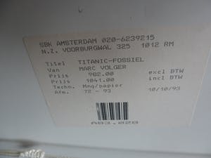 Marc Volger - Gemende techniek op papier, titel, "Titanic Fossiel". kopen? Bied vanaf 50!