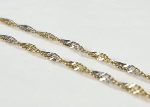 14K Goud - Bicolor Singapore-schakel collier kopen? Bied vanaf 170!