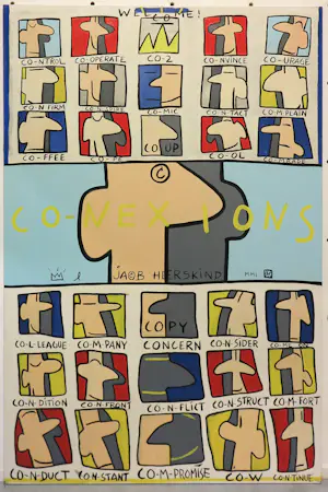 Jacob Herskind - Olieverf op doek, Co-nexions (Zeer groot!) kopen? Bied vanaf 300!