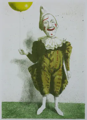 Herman Berserik - Zeefdruk op papier, Clowntje - Ingelijst kopen? Bied vanaf 60!