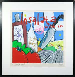 Selwyn Senatori - Zeefdruk, Insalata mista - Ingelijst verkocht voor € 120!