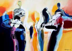 Peter Meijer - Acryl op doek: Livorno - 2003 (groot!) verkocht voor € 550!