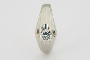 1490 - Exclusieve 14 Kt. Witgouden & Diamanten solitairring 0.50ct /H/vs1 kopen? Bied vanaf 480!