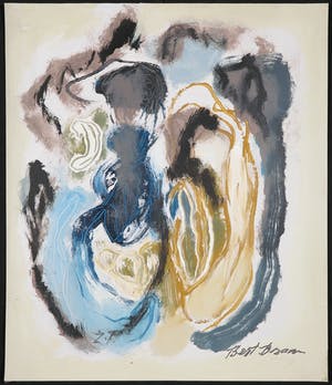Bert Braam - Gemengde techniek op karton, Lot van drie abstracte composities kopen? Bied vanaf 1!