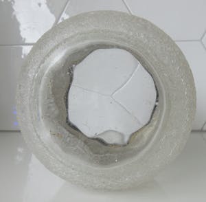 Niet of onleesbaar gesigneerd - Antieke Friese glazen koekjespot met vernikkelde montuur kopen? Bied vanaf 10!