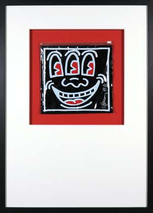 Keith Haring - Handgesigneerde Pop Shop toilettas - Ingelijst verkocht voor € 1!