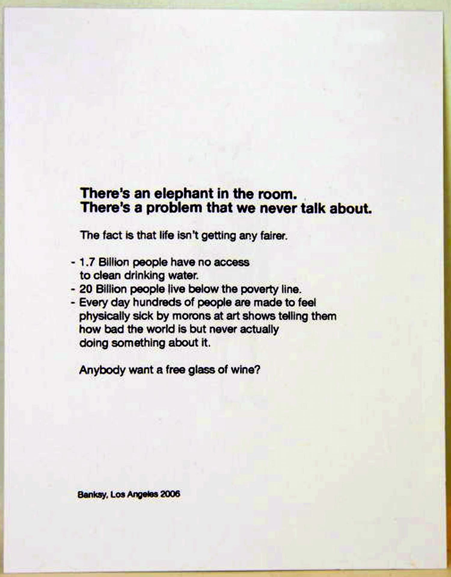 Banksy - Barely Legal verkocht voor € 75!