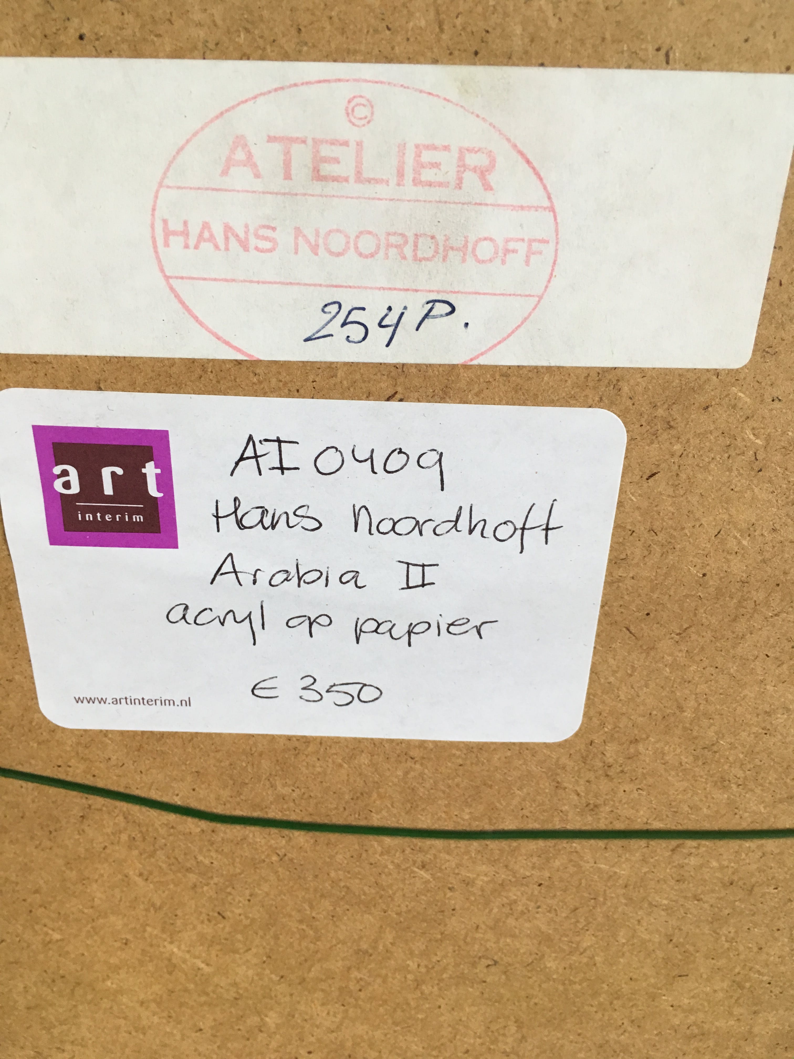Hans Noordhoff - Acryl op papier, Arabia II , Ingelijst. kopen? Bied vanaf 45!