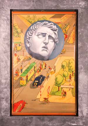 Jan Bollaert - Acryl op papier, Schmalz II - Ingelijst (Groot) verkocht voor € 50!