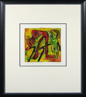 Henk Vierveijzer - Gemengde techniek op papier, Swing swing - Ingelijst kopen? Bied vanaf 50!