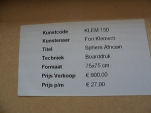 Fon Klement - Boardsnede, Sphere Africain - Ingelijst kopen? Bied vanaf 100!