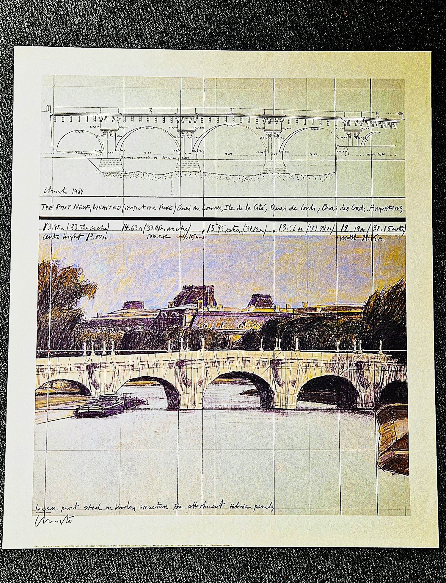 Christo - Originele 1985 kleuren litho pont neuf wrapped/ project Paris POTLOOD gesigneerd kopen? Bied vanaf 169!