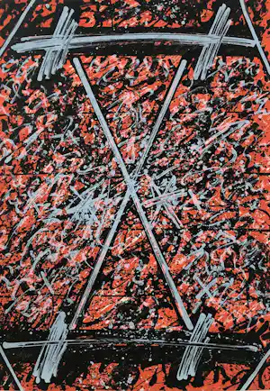 Luc Hoenraet - Abstracte compositie, gesigneerde zeefdruk vendu pour 50€ !