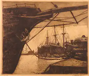 Cornelis Vreedenburgh - Ets, Havengezicht verkocht voor € 1!