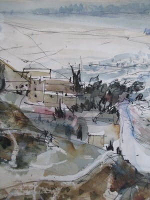 Piet Klaasse - Aquarel "Jerusalem" 1968 kopen? Bied vanaf 50!