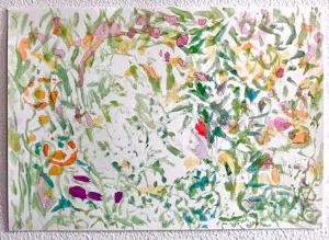 Paul Louis van den Bergh - “In de tuin” - Acryl op papier - Gesigneerd kopen? Bied vanaf 100!