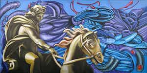 Jan Bollaert - Acryl op doek, Priapismic Love (Zeer Groot) verkocht voor € 1!