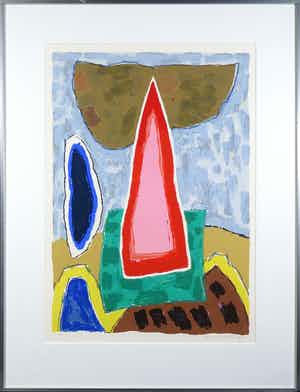 Harrie Gerritz - Zeefdruk, Zonder Titel - Ingelijst verkocht voor € 50!