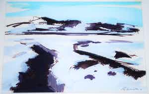 Reinier Kamphuis - aquarel, Noorwegen verkocht voor € 65!