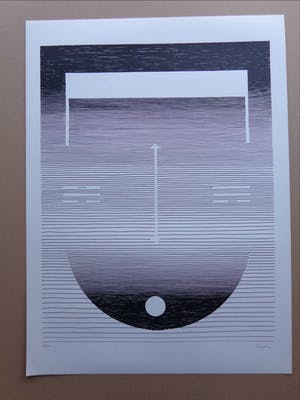 Michel Seuphor - LOT VAN 2 STUKS / GEOMETRIE / ZW-W LITHO / 75x55cm / SIG kopen? Bied vanaf 45!