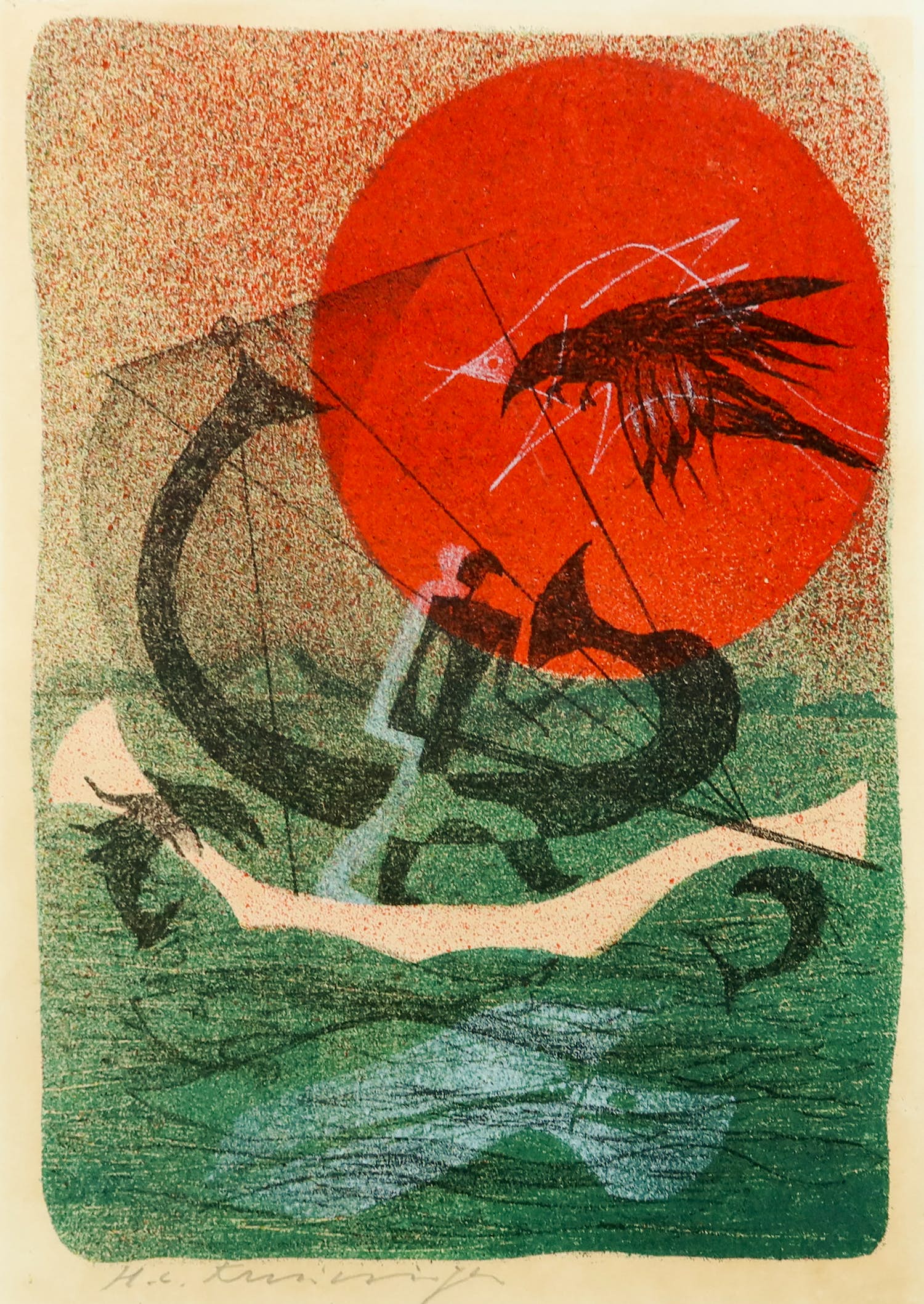 Harry van Kruiningen - Litho, In de ochtendschemering kopen? Bied vanaf 50!