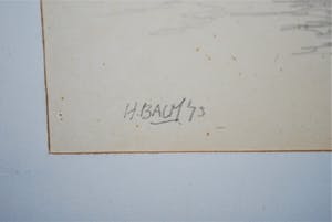 Harry Balm - potloodtekening + schilderij - beiden ingelijst kopen? Bied vanaf 40!