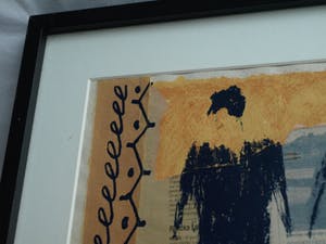 Niet of onleesbaar gesigneerd - Gemengde techniek , “2 Figuren” – ingelijst kopen? Bied vanaf 10!