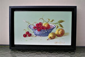 Thomas Heesakkers - Stilleven chinees schaaltje met kersen en appeltjes kopen? Bied vanaf 125!