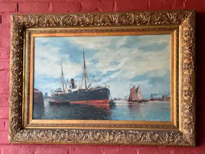 H. Meullemans - Havenzicht met stoomboot kopen? Bied vanaf 350!
