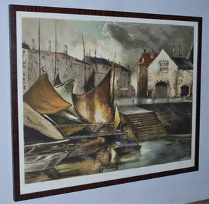 Serge Gres - Frans vissersdorpje - grote ets met aquatint kopen? Bied vanaf 25!