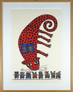 Toyin Loye - Zeefdruk, Moving space VII - Ingelijst kopen? Bied vanaf 50!