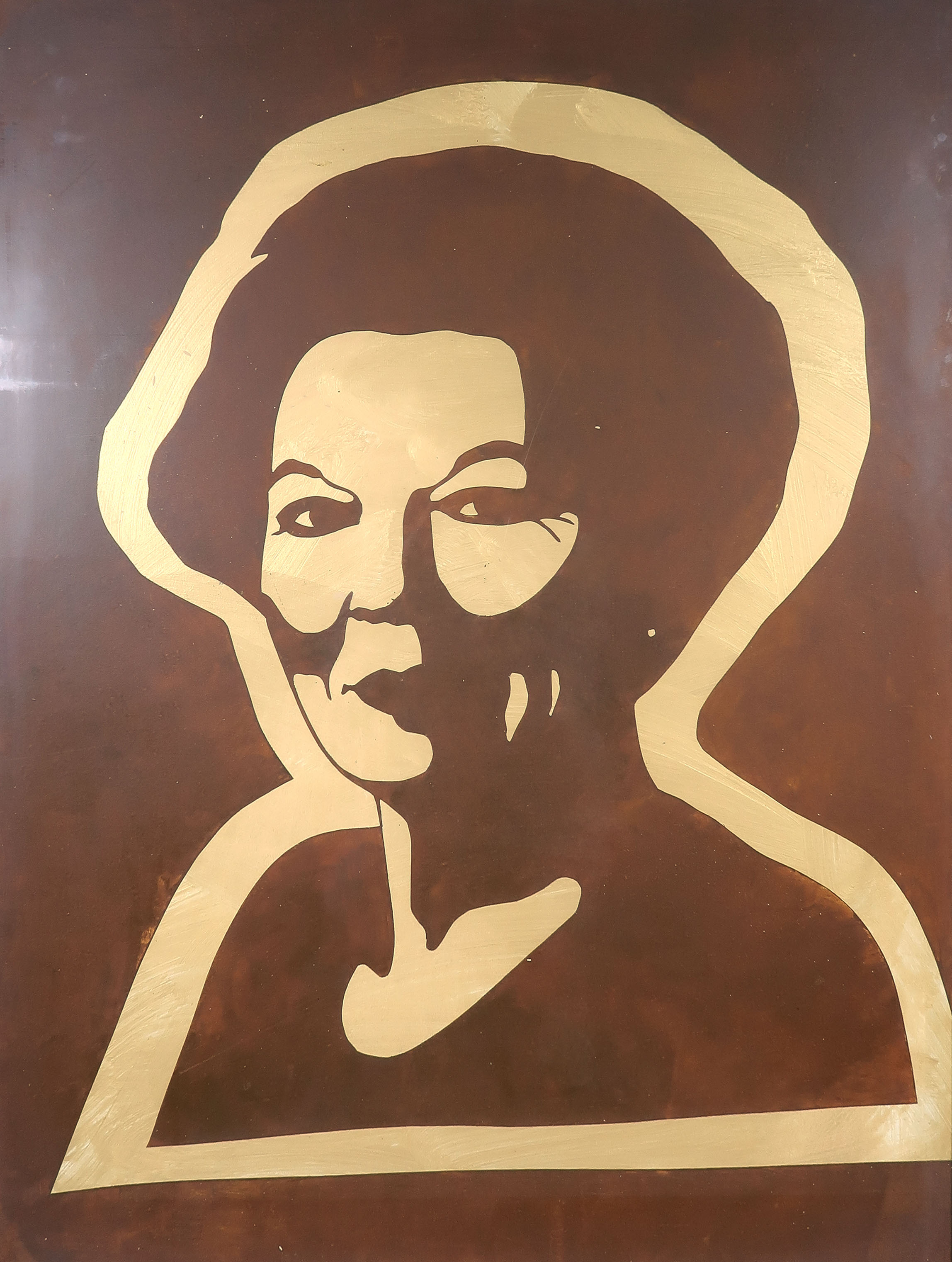 Niet of onleesbaar gesigneerd - Collage en gouache, Portret van Beatrix - Ingelijst (Groot) kopen? Bied vanaf 1!