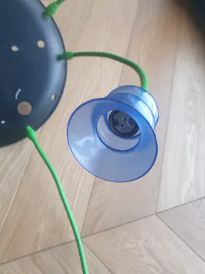 Borek Sipek - Plafonniere - 8 armig groen metaal met blauwe glaasjes kopen? Bied vanaf 125!