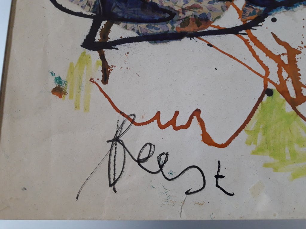 Herman Brood - Herman Brood: Zeer fraai origineel schilderij, 1986, FEEST kopen? Bied vanaf 895!