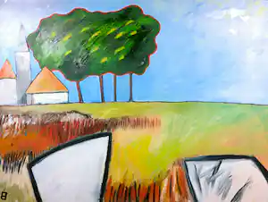 Philip Vencken - Olieverf op doek, Vlaanderen (Groot) verkocht voor € 35!