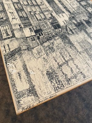 Henriette Hubregtse-Lanzing - 2 Litho's: Oude Kerk + Kolkje | Amsterdam kopen? Bied vanaf 30!