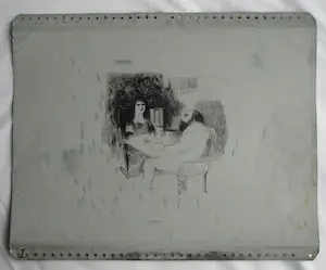 Metten Koornstra - Originele drukplaat , “Kunstenaar met model” – ca 1970 kopen? Bied vanaf 20!