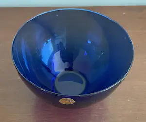 Royal Leerdam - Kobalt blauwe glazen kom op voet kopen? Bied vanaf 50!