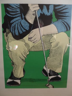 Niet of onleesbaar gesigneerd - Zeefdruk, Golfer. kopen? Bied vanaf 1!