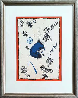 Pierre Alechinsky - Première (1974) - Nieuw ingelijst! (Groot) verkocht voor € 865!