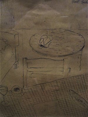 Bart Baele - Belgie - Doorleefde Kunst - Tekening - slapende Kat - gesigneerd 1997 kopen? Bied vanaf 1!