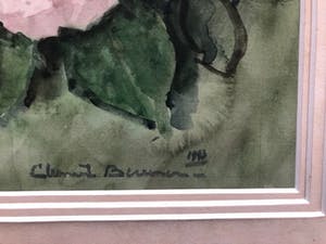 Clement Bezemer - roze hortensia's achter driedubbel passe-partout kopen? Bied vanaf 1!