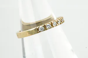 Elegante 18krt geel-gouden & 0.35ct diamanten dames rijring kopen? Bied vanaf 250!
