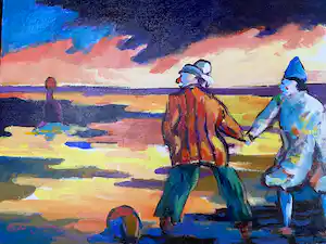 Arie Zuidersma - Clowns aan het Strand verkauft für € 1750!