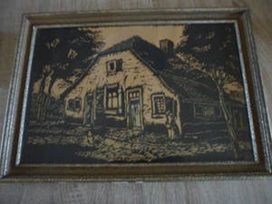 Paul van Dam - Houtsnede, Boerderijgezicht. kopen? Bied vanaf 20!