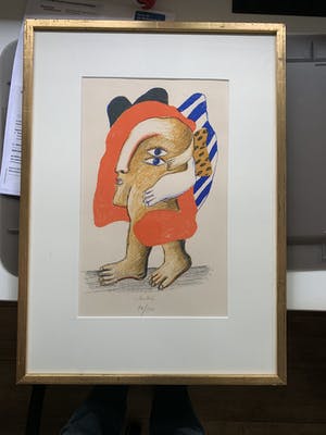 Horst Antes - Figur Blau-Braun-Rot - litho - 1965 - oplage 100 ex kopen? Bied vanaf 295!