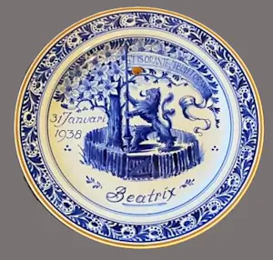 Porceleyne Fles - herdenkingsbord geboorte prinses Beatrix kaufen? Bieten Sie von 55!