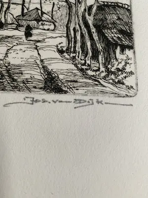 Jos van Dijk - Drie etsen Elspeet. kopen? Bied vanaf 10!